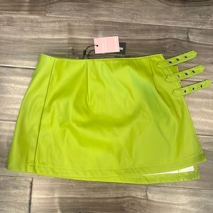 Pretty little thing green leather skirt